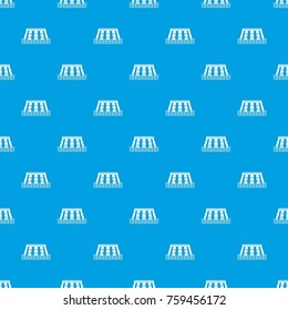 Hydroelectric power station pattern repeat seamless in blue color for any design. Vector geometric illustration