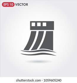 hydroelectric power station single vector icon on light background