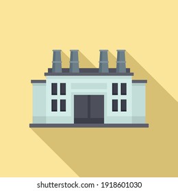 Hydroelectric recycle factory icon. Flat illustration of hydroelectric recycle factory vector icon for web design