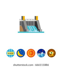 Hydroelectric station icon