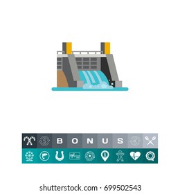 Hydroelectric station icon