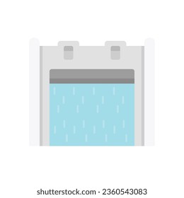 Hydroelectric station icon flat vector. Power energy. Hydro plant isolated