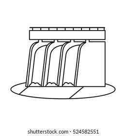 hydroelectric station plant water dam pictograph
