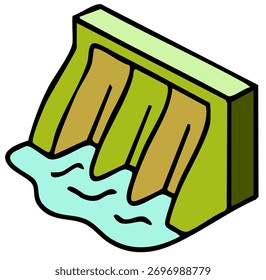 Hydroelektrischer Strukturvektor, der ein System erneuerbarer natürlicher Ressourcen zeigt