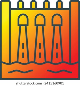 Hydroelectric vector icon. Can be used for printing, mobile and web applications.