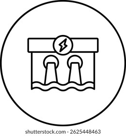 Icono de Vector hidroeléctrico. Se puede utilizar para aplicaciones de impresión, móviles y de Web.