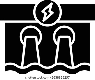 Hydroelectric vector icon. Can be used for printing, mobile and web applications.