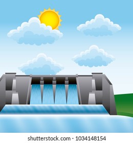 hydroelectric water power dam generating renewable electricity