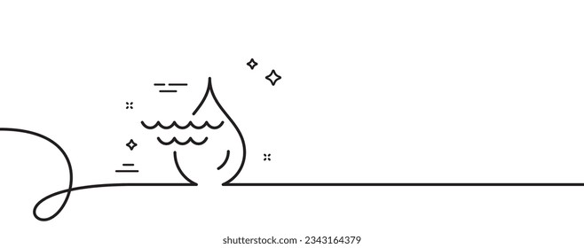 Hydroelectricity line icon. Continuous one line with curl. Hydroelectric energy type sign. Water waves power symbol. Hydroelectricity single outline ribbon. Loop curve pattern. Vector