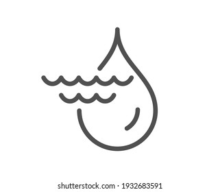 Hydroelectricity line icon. Hydroelectric energy type sign. Water waves power symbol. Quality design element. Linear style hydroelectricity icon. Editable stroke. Vector