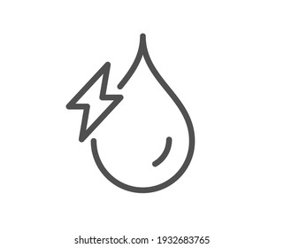 Hydroelectricity line icon. Hydroelectric energy type sign. Water power symbol. Quality design element. Linear style hydroelectricity icon. Editable stroke. Vector