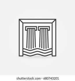 Hydroelectricity outline icon. Vector minimal hydroelectric dam symbol or design element in thin line style