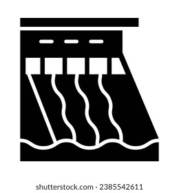 Hydroelectricity Vector Glyph Icon For Personal And Commercial Use.
