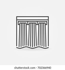 Hydroelectricity vector icon - hydroelectric dam outline sign