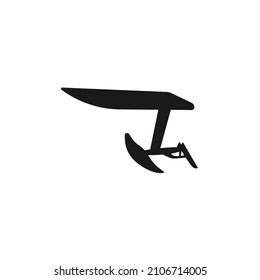 Hydrofoil silhouette. Black vector icon, logo isolated on white background.