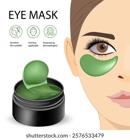 Hydrogel eye patches. Skin care product for under eyes aloe vera 