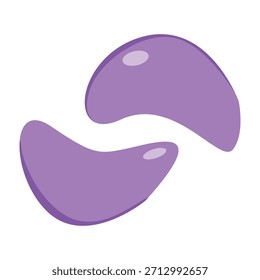 Hidrogel bajo parches oculares. Ilustración vectorial para tratamientos de belleza, productos antienvejecimiento, diseño de spa, cuidado personal en el hogar 