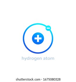 Hydrogen Atom Icon On White