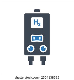 Hydrogen boiler icon. Vector and glyph