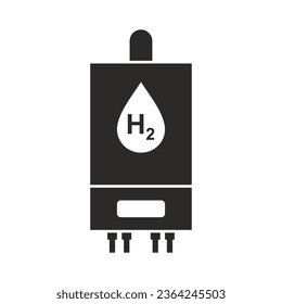 Hydrogen boiler icon. Vector icon isolated on white background.