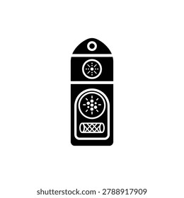 Hydrogen bomb two stage icon, vector illustration. Black filled hydrogen bomb two stage cylinder icon isolated on a white background, symbolizing thermonuclear weapon technology in a bold vector style.