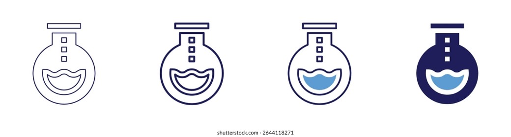 Hydrogen bond icon in 4 different styles. Thin Line, Line, Bold Line, Duotone. Duotone style. Editable stroke.