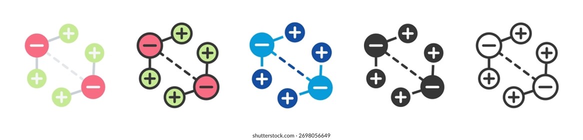 hydrogen bond icon set multi style various collection