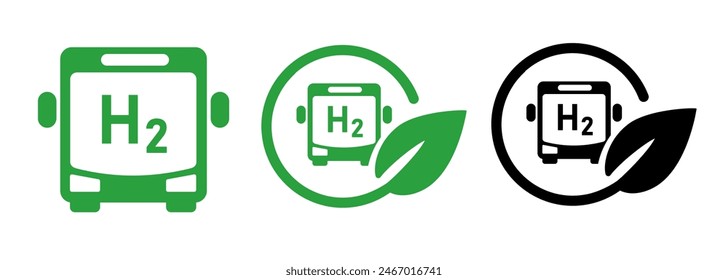 hydrogen bus renewable public transportation clean energy vehicle icon