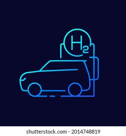 Hydrogen Car Charging Station Line Vector Stock Vector (Royalty Free ...