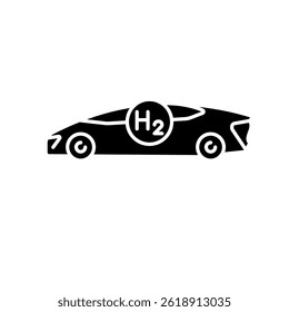 Hydrogen car flat icon. Vector isolated element. Editable stroke.