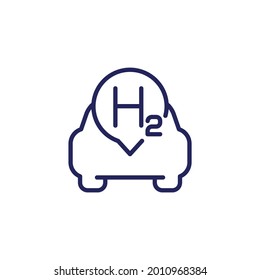 hydrogen car line icon, vector