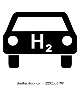 Hydrogen and car on white