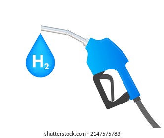Hydrogen car station, H2 gas. Renewable Eco Energy. Vector stock illustration.