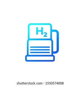 hydrogen car station icon, vector