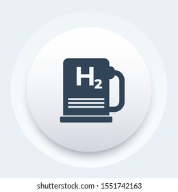 hydrogen car station icon, vector sign