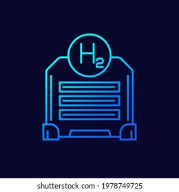 hydrogen cell line vector icon