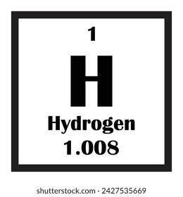 Hydrogen chemical element icon vector illustration design