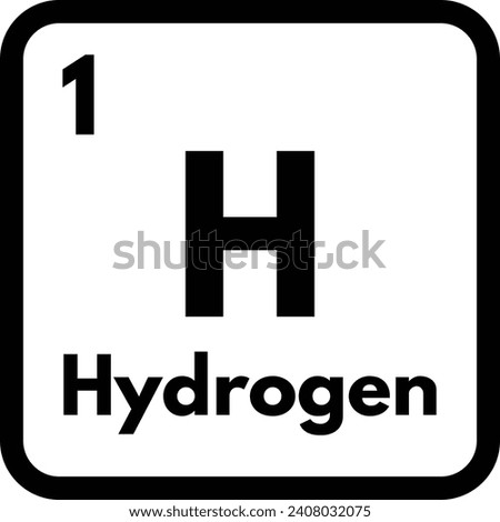 Hydrogen chemical element icon vector isolated on white background