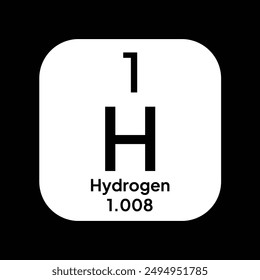 Hydrogen, chemical element of the periodic table vector design. Symbol Illustration Icon. Background Education.