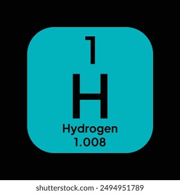 Hydrogen, chemical element of the periodic table vector design. Symbol Illustration Icon. Background Education.
