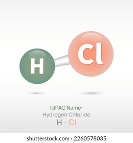 Hydrogen chloride, strong corrosive acid that commonly used in lab or chemical process, isolated with white background