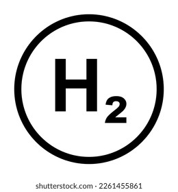 Hydrogen and circle on white