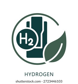 Hidrógeno Icono De Tono Dual Mini Ilustración, Uso Para El Concepto Moderno, Impresión, Ui, Kit Ux, Web Y Desarrollo De App. Vector Relacionado Con La Tecnología Verde Y Más