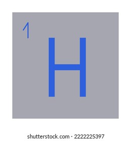 Hydrogen. An element of the periodic table of Mendeleev. An atom for alternative energy. Flat style. Vector illustration