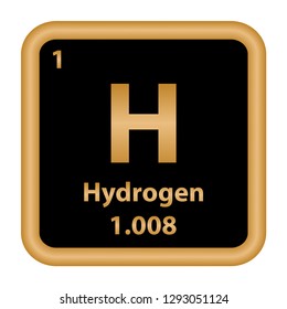 Hydrogen element from the periodic table series. Sign with atomic number and atomic weight. chemical element. 