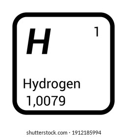 hydrogen element symbol on white background