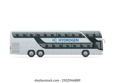 Hydrogen energy bus. Alternative energy and zero emission.Hydrogen powered transportation. Green energy