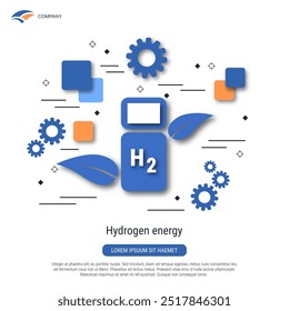 Ilustración de concepto de Vector de estilo plano de energía de hidrógeno
