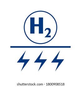 hydrogen is the energy of the future. H2 and energy icon. Environmentally friendly fuel. Black silhouette illustration vector isolated on white background.