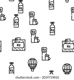 Ilustración De Línea Delgada Del Vector De Gas De Energía De Hidrogeno